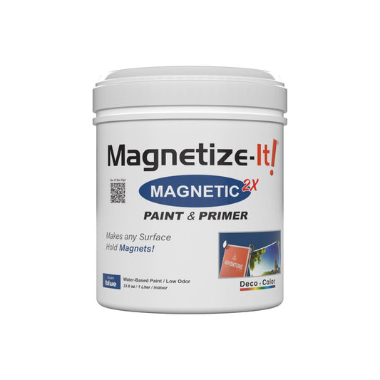 Magnetize-It! Magnetische Wandfarbe mit Grundierung (auf Wasserbasis) – Deco Color Extra Haftung und Nachhaltig, Allzweck-Innenraumfarbe 1L (Azurblau)